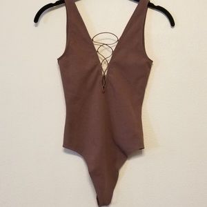 Wilfred Free Free lace body suit in Caban